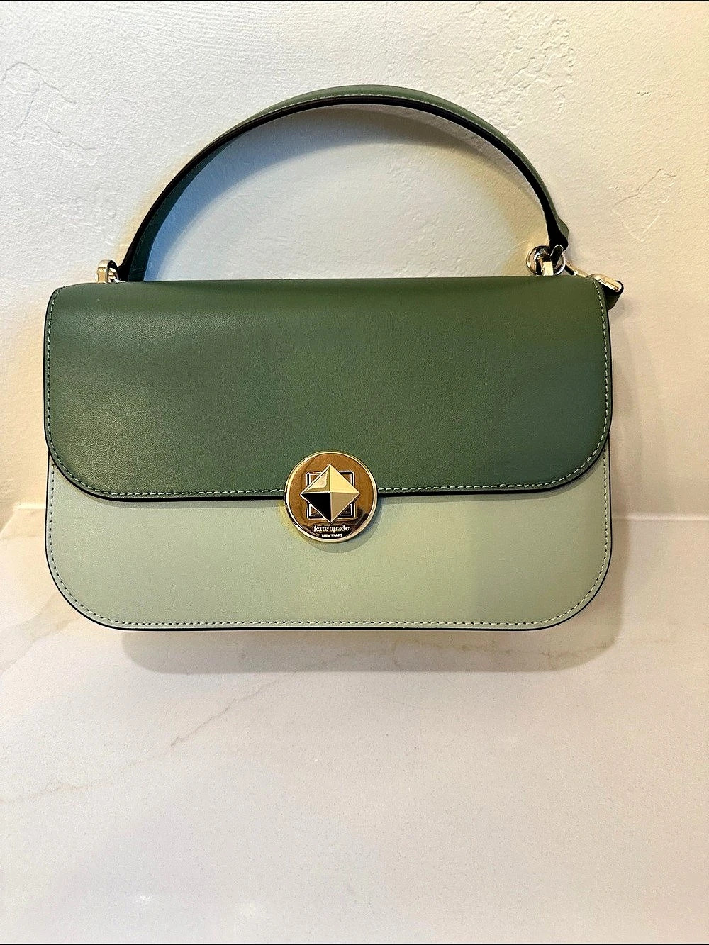 Kate Spade Color Block Shoulder Bag in Green NWT